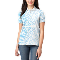 Blue New Zealand Puhoro Maori Tattoo Women Polo Shirt