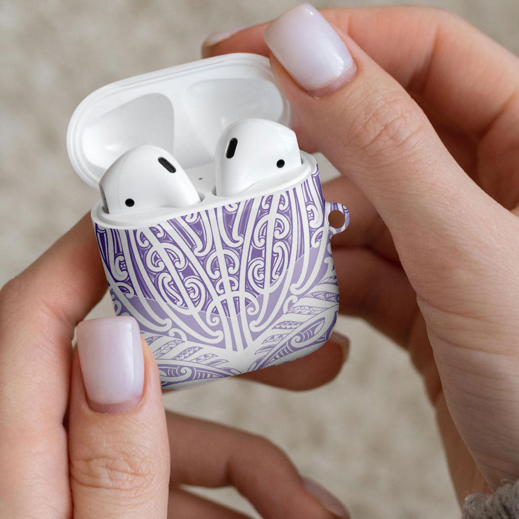 Purple New Zealand Puhoro Maori Tattoo AirPods Case