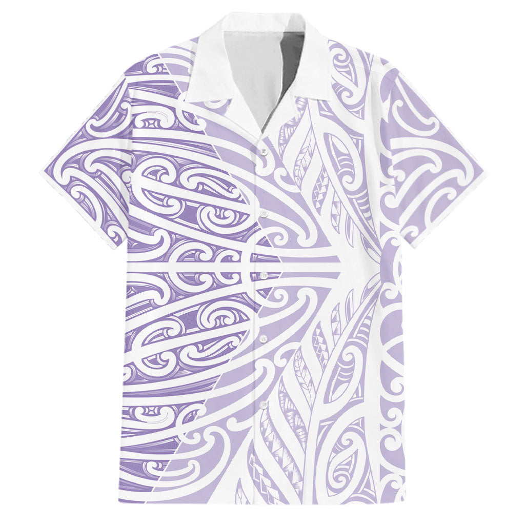 Purple New Zealand Puhoro Maori Tattoo Family Matching Puletasi and Hawaiian Shirt