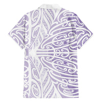 Purple New Zealand Puhoro Maori Tattoo Family Matching Summer Maxi Dress and Hawaiian Shirt
