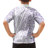 Purple New Zealand Puhoro Maori Tattoo Family Matching Tank Maxi Dress and Hawaiian Shirt