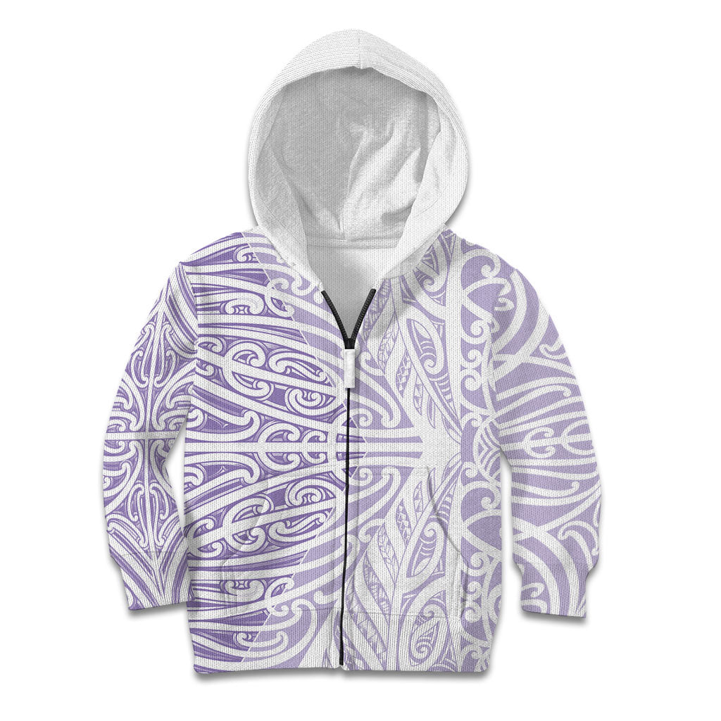 Purple New Zealand Puhoro Maori Tattoo Kid Hoodie