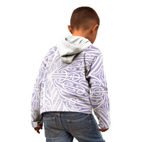 Purple New Zealand Puhoro Maori Tattoo Kid Hoodie