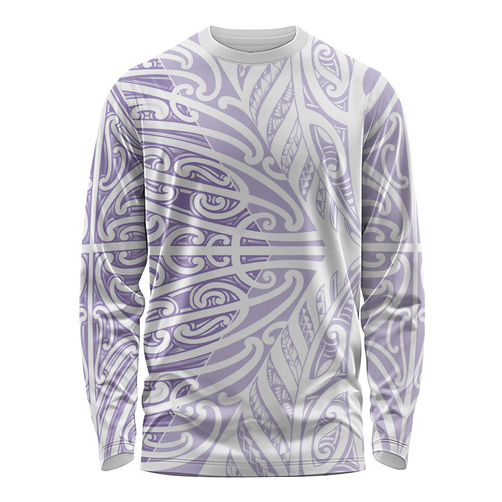 Purple New Zealand Puhoro Maori Tattoo Long Sleeve Shirt