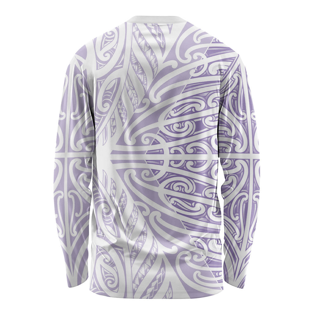 Purple New Zealand Puhoro Maori Tattoo Long Sleeve Shirt