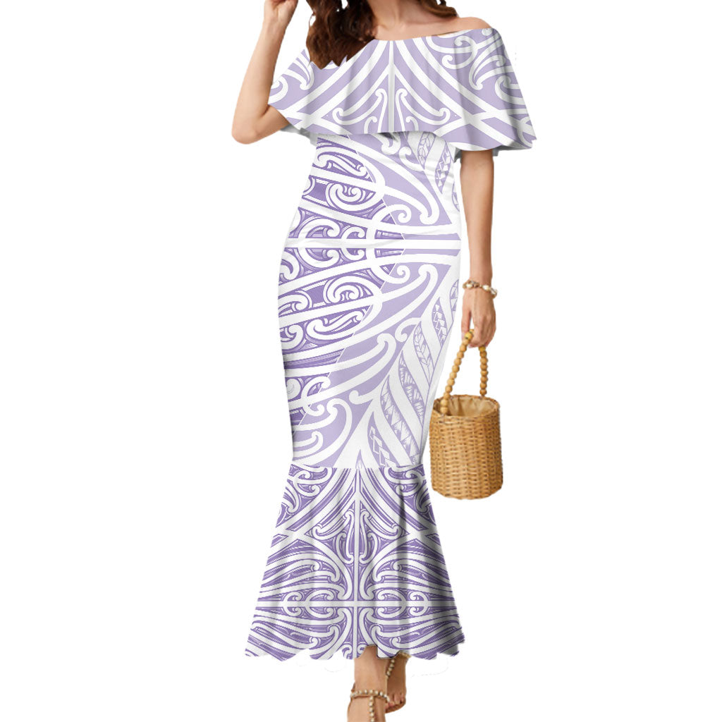 Purple New Zealand Puhoro Maori Tattoo Mermaid Dress