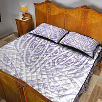 Purple New Zealand Puhoro Maori Tattoo Quilt Bed Set
