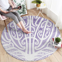 Purple New Zealand Puhoro Maori Tattoo Round Carpet
