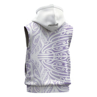 Purple New Zealand Puhoro Maori Tattoo Sleeveless Zip Hoodie