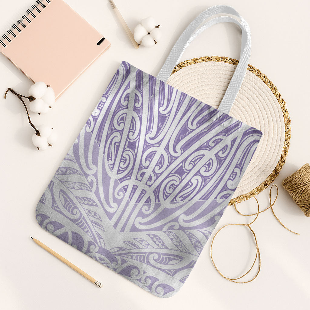 Purple New Zealand Puhoro Maori Tattoo Tote Bag