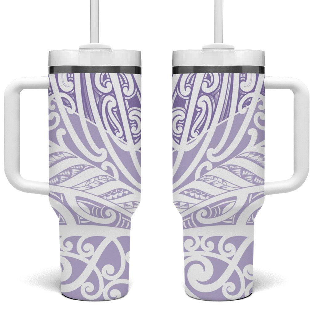 Purple New Zealand Puhoro Maori Tattoo Tumbler With Handle LT14 One Size: 40 oz Purple - Polynesian Pride