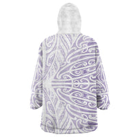 Purple New Zealand Puhoro Maori Tattoo Wearable Blanket Hoodie