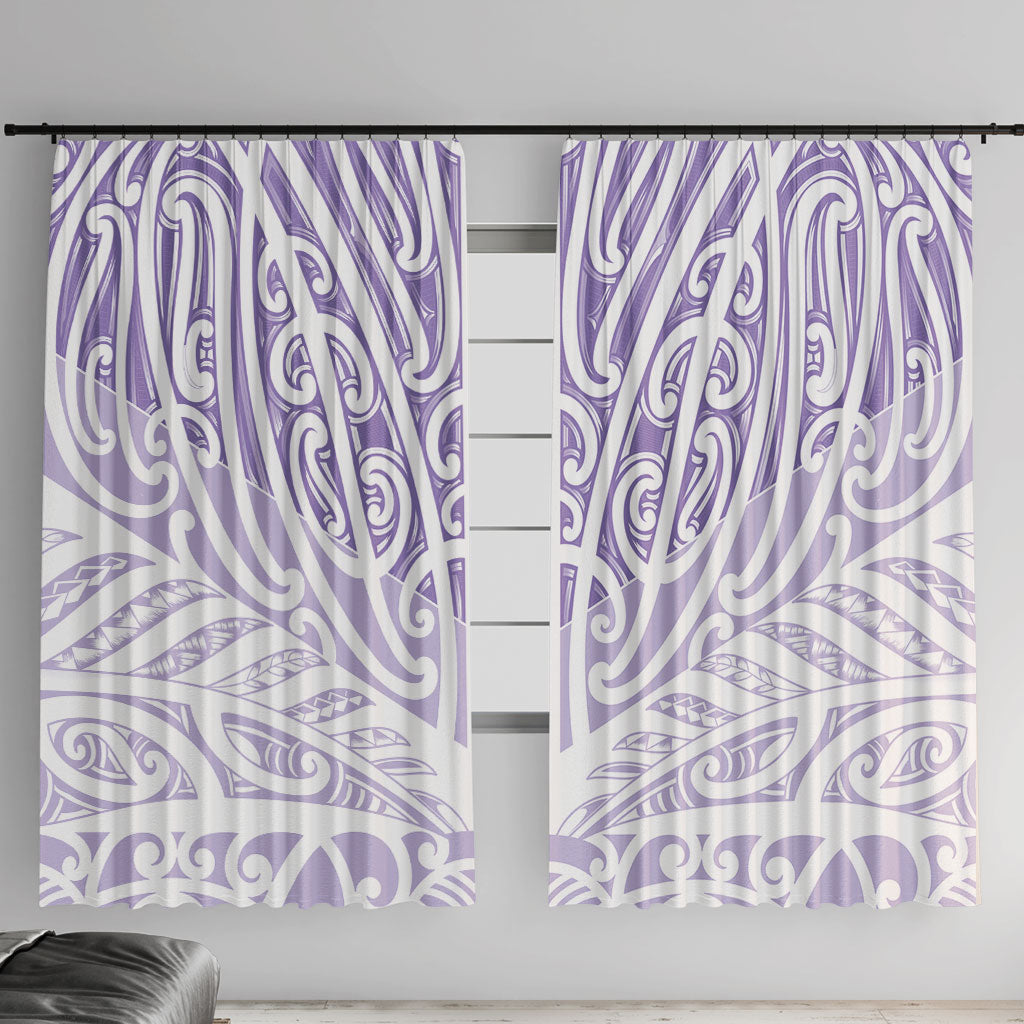 Purple New Zealand Puhoro Maori Tattoo Window Curtain
