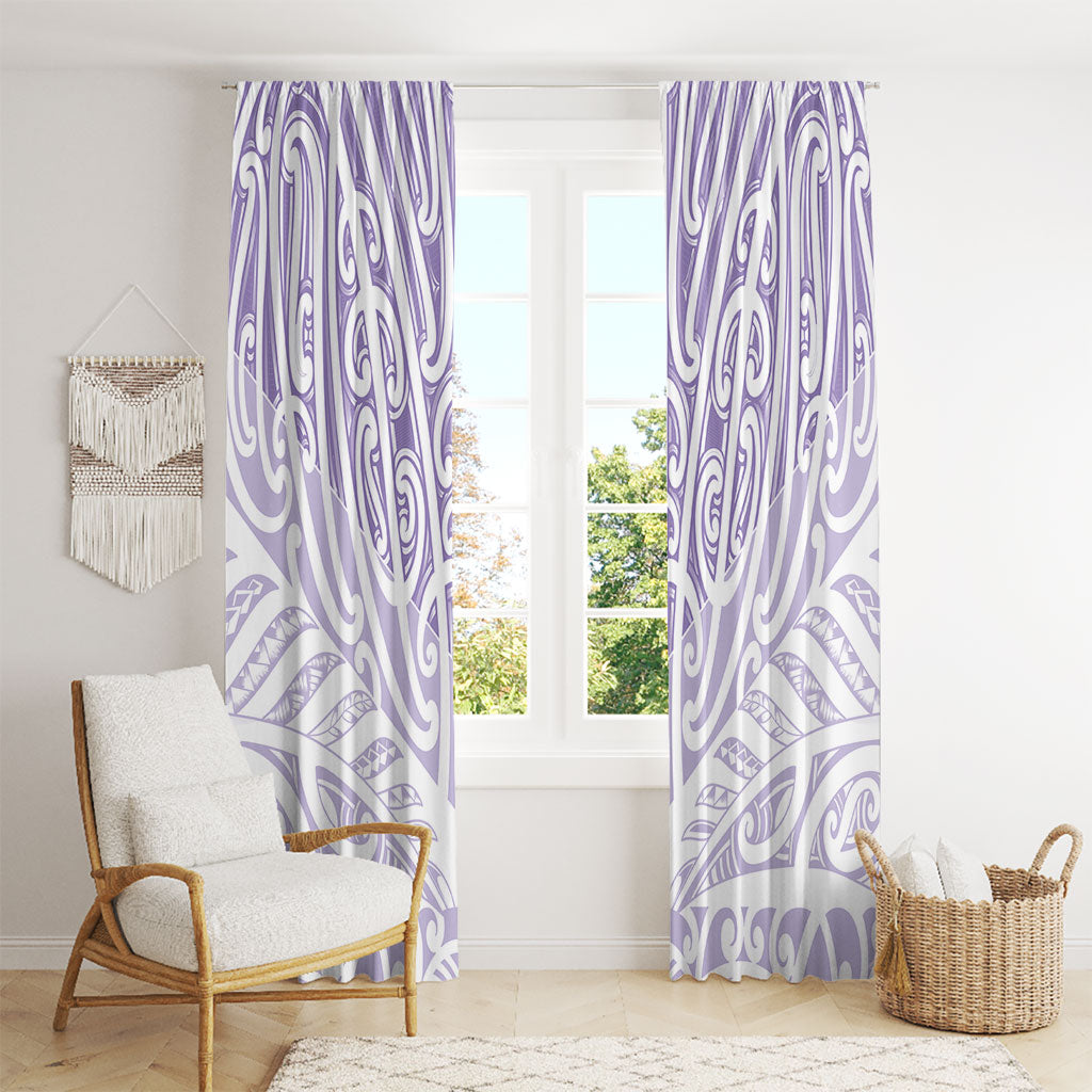 Purple New Zealand Puhoro Maori Tattoo Window Curtain