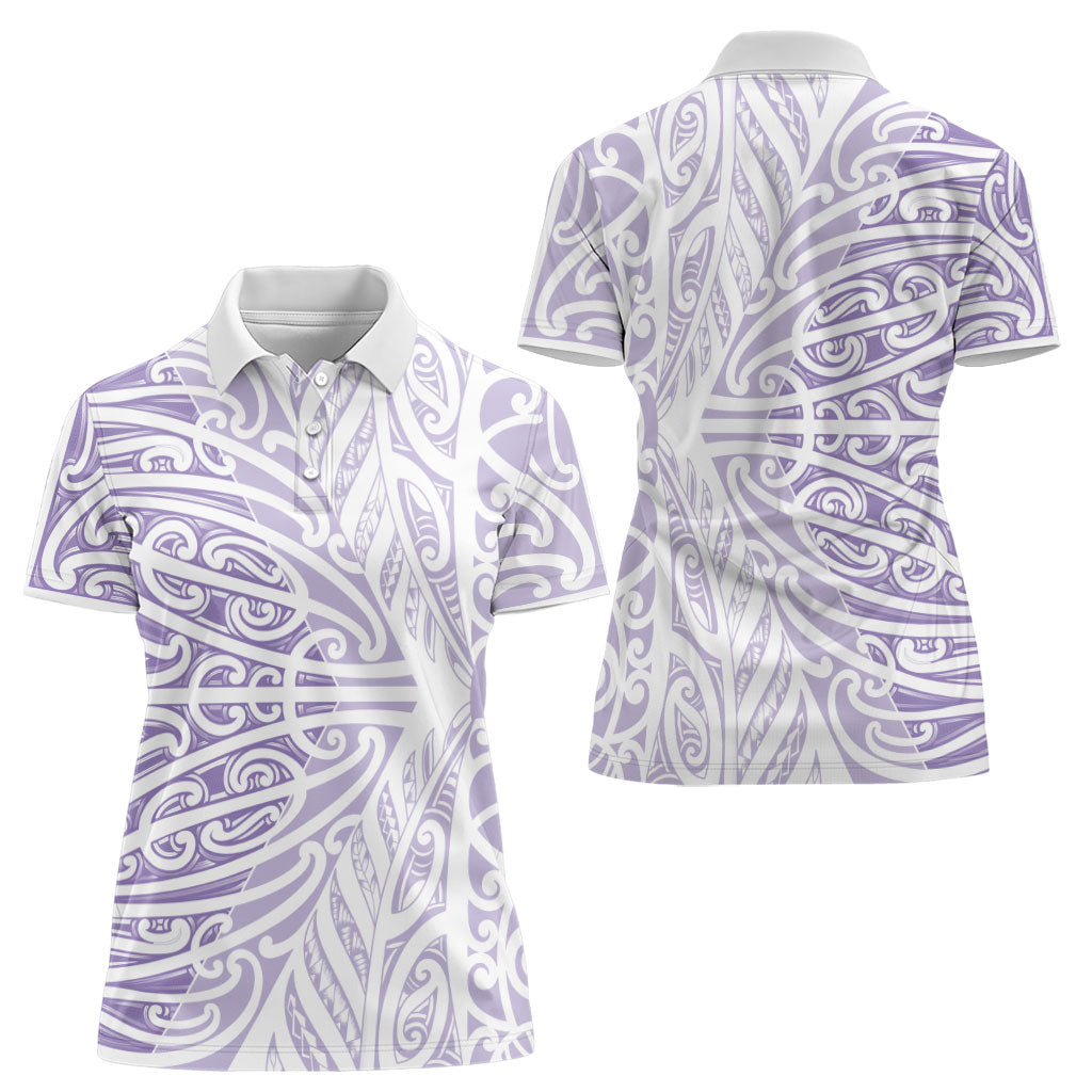 Purple New Zealand Puhoro Maori Tattoo Women Polo Shirt