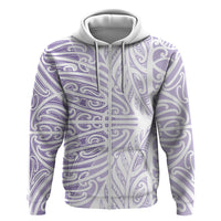 Purple New Zealand Puhoro Maori Tattoo Zip Hoodie