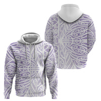 Purple New Zealand Puhoro Maori Tattoo Zip Hoodie