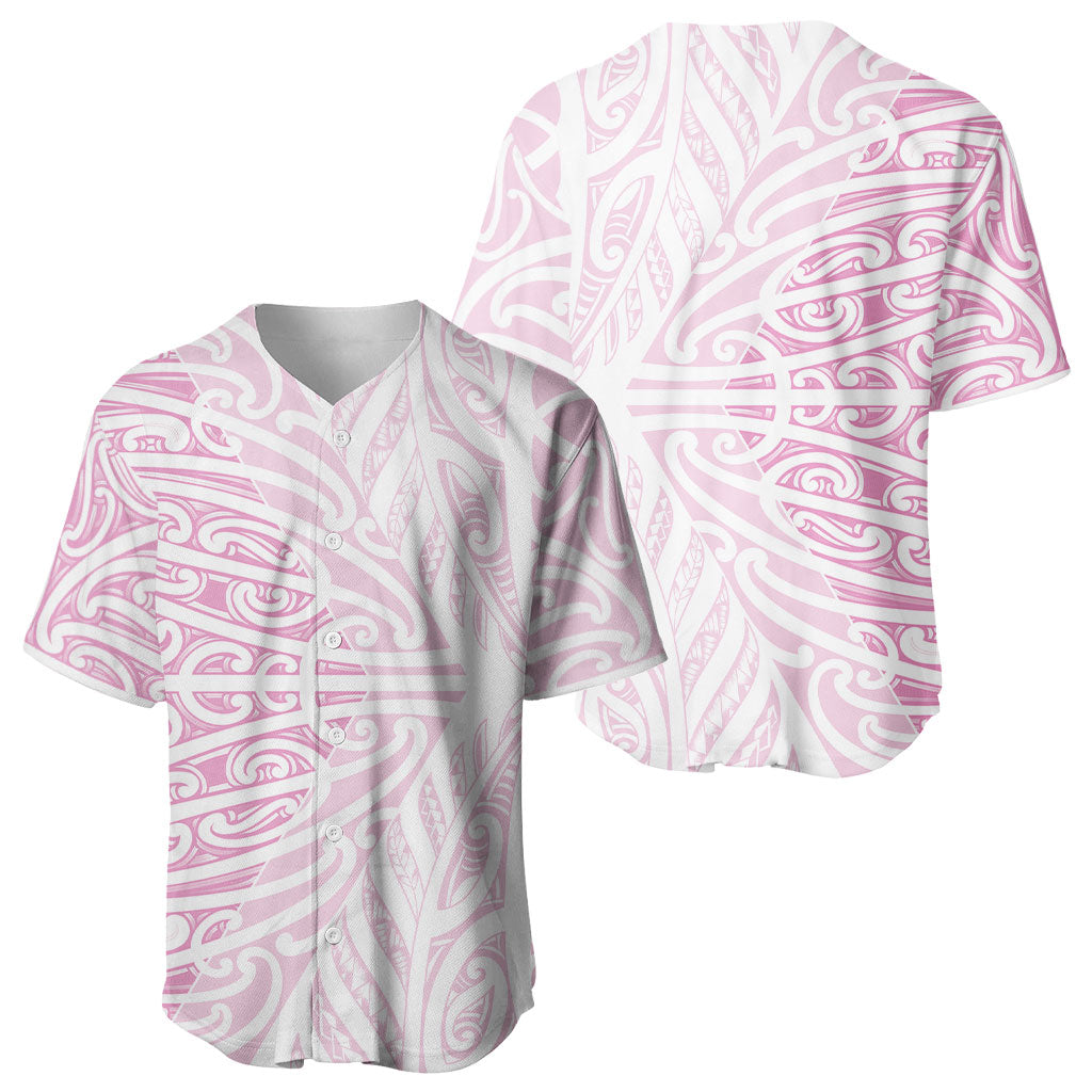 Pink New Zealand Puhoro Maori Tattoo Baseball Jersey