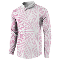 Pink New Zealand Puhoro Maori Tattoo Button Sweatshirt