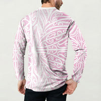 Pink New Zealand Puhoro Maori Tattoo Button Sweatshirt