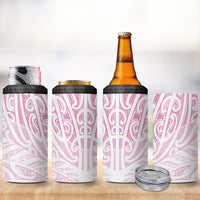 Pink New Zealand Puhoro Maori Tattoo 4 in 1 Can Cooler Tumbler