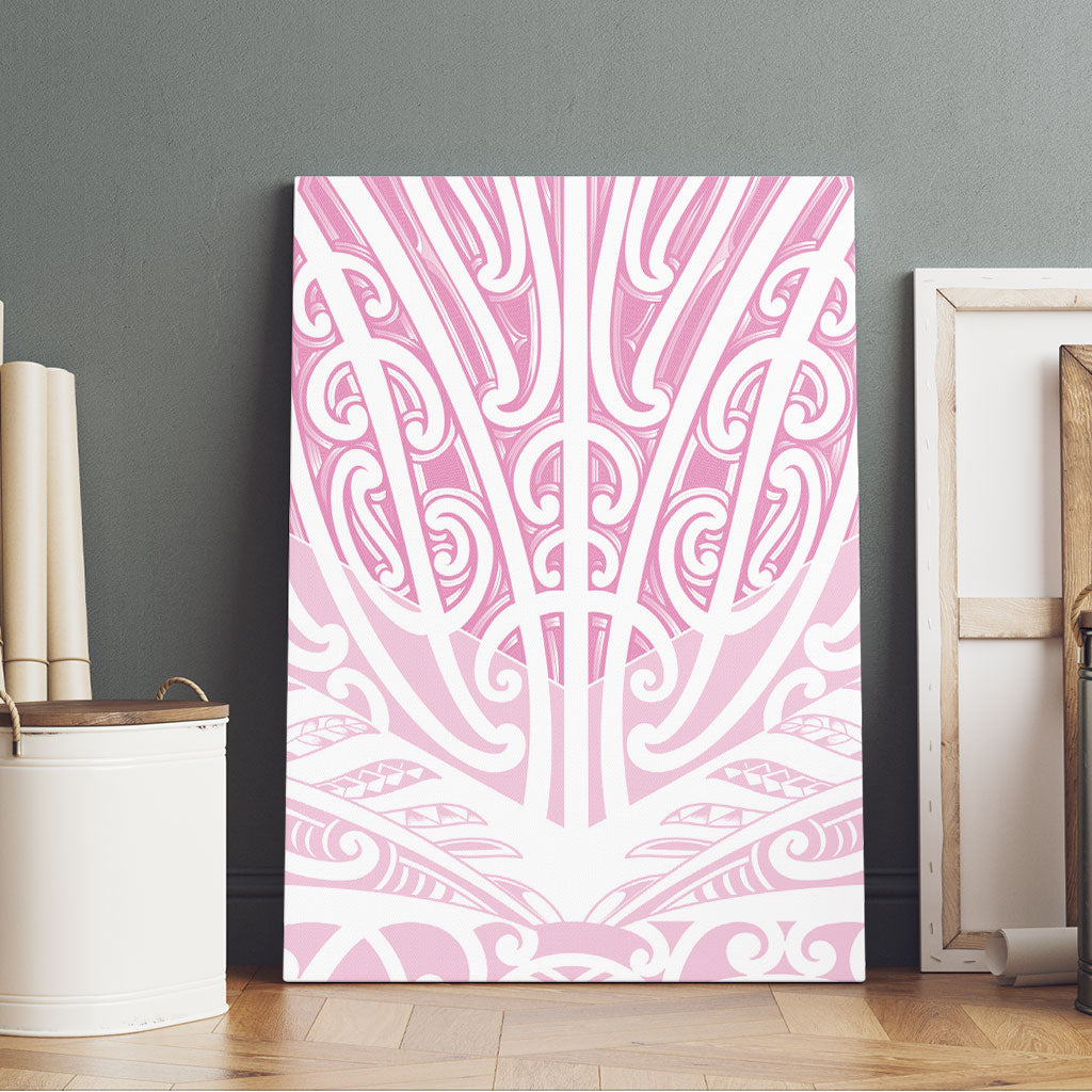 Pink New Zealand Puhoro Maori Tattoo Canvas Wall Art
