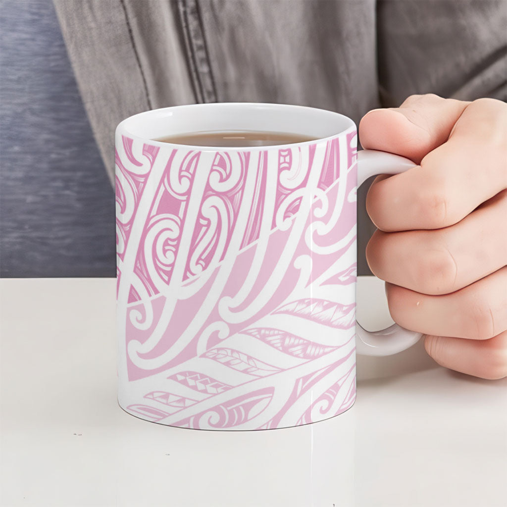 Pink New Zealand Puhoro Maori Tattoo Ceramic Mug