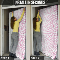 Pink New Zealand Puhoro Maori Tattoo Door Cover