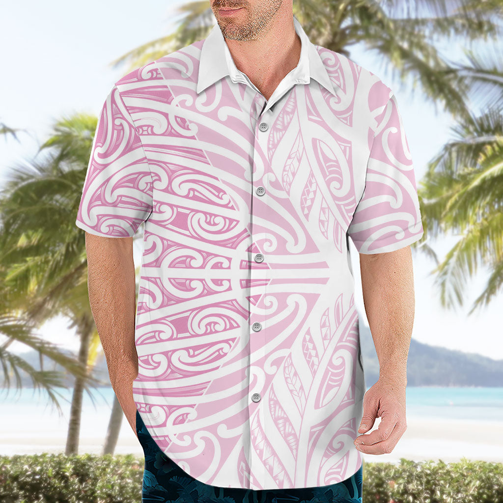 Pink New Zealand Puhoro Maori Tattoo Hawaiian Shirt