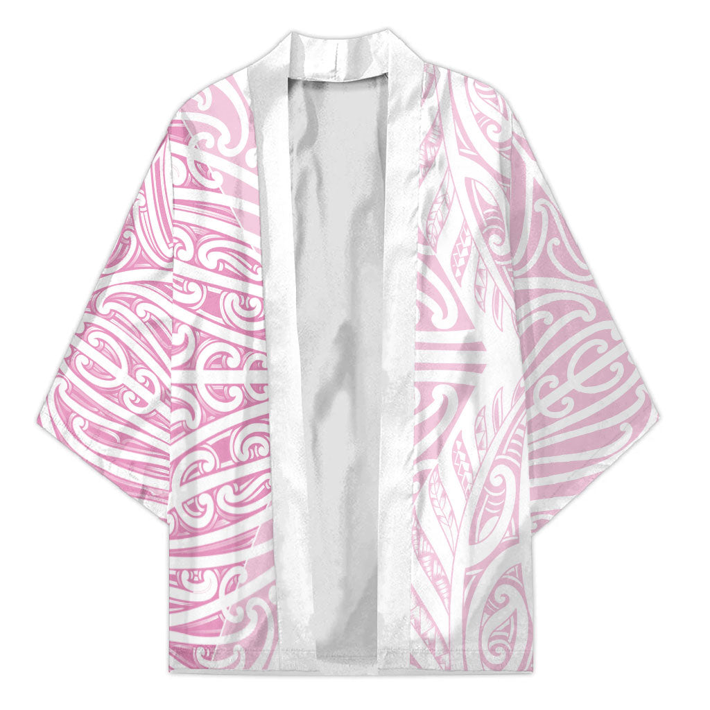 Pink New Zealand Puhoro Maori Tattoo Kimono