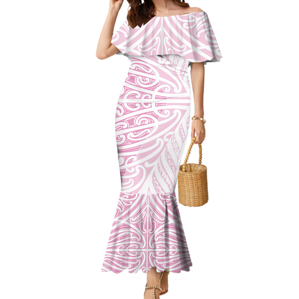 Pink New Zealand Puhoro Maori Tattoo Mermaid Dress