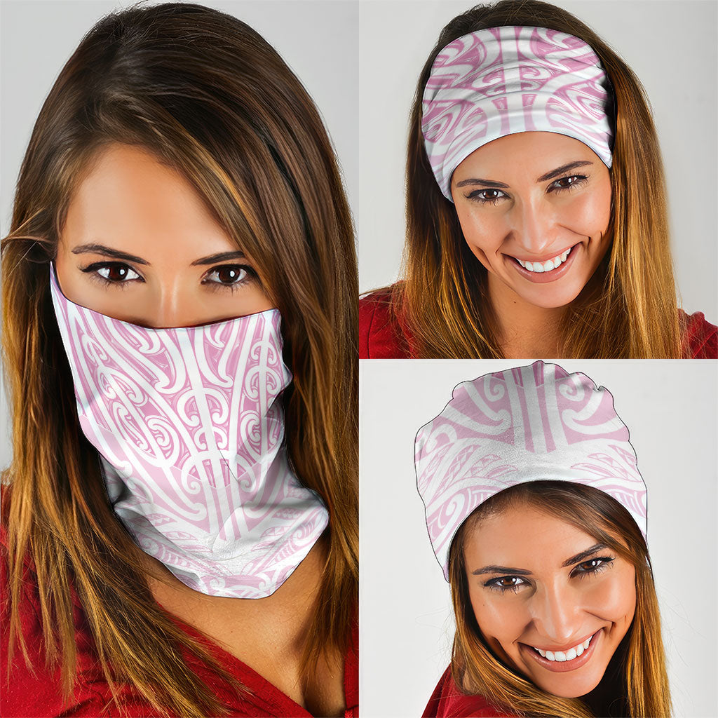 Pink New Zealand Puhoro Maori Tattoo Neck Gaiter