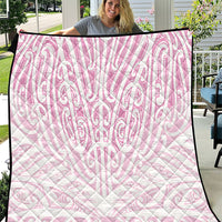 Pink New Zealand Puhoro Maori Tattoo Quilt