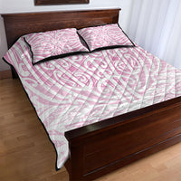 Pink New Zealand Puhoro Maori Tattoo Quilt Bed Set