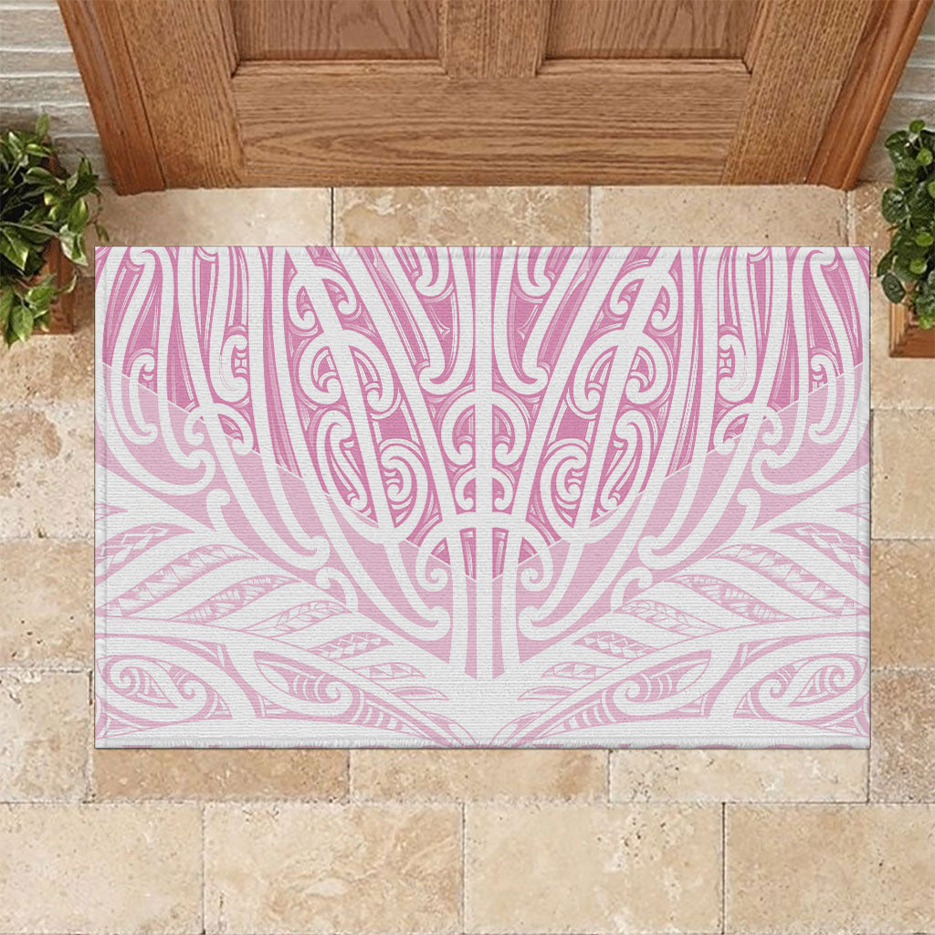 Pink New Zealand Puhoro Maori Tattoo Rubber Doormat