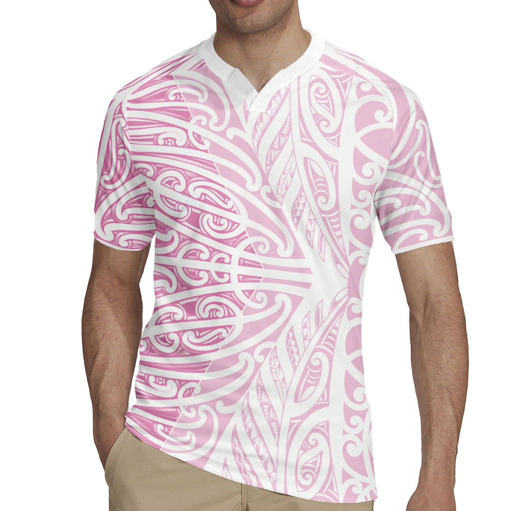 Pink New Zealand Puhoro Maori Tattoo Rugby Jersey