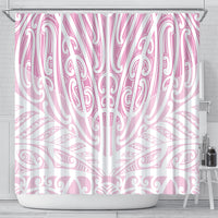 Pink New Zealand Puhoro Maori Tattoo Shower Curtain