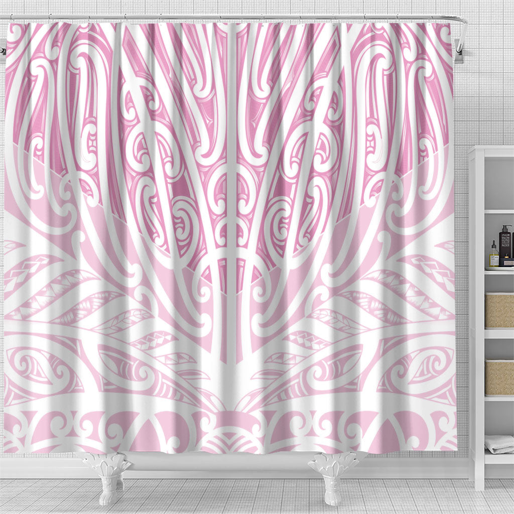 Pink New Zealand Puhoro Maori Tattoo Shower Curtain