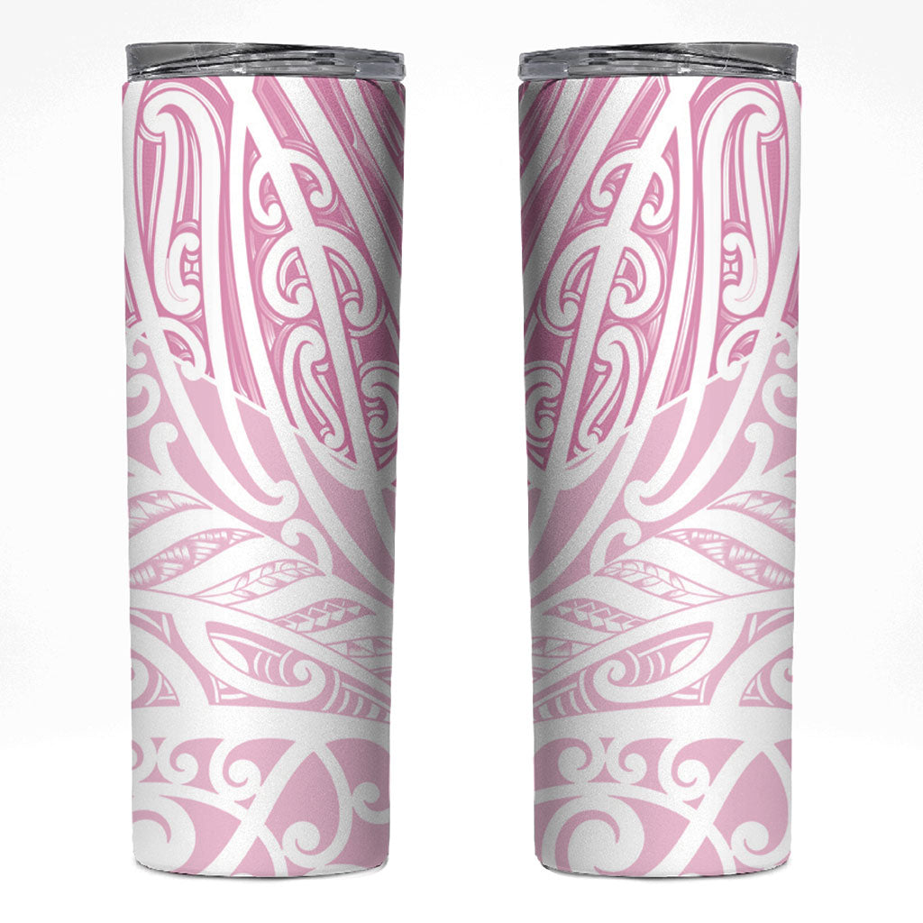 Pink New Zealand Puhoro Maori Tattoo Skinny Tumbler