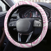 Pink New Zealand Puhoro Maori Tattoo Steering Wheel Cover