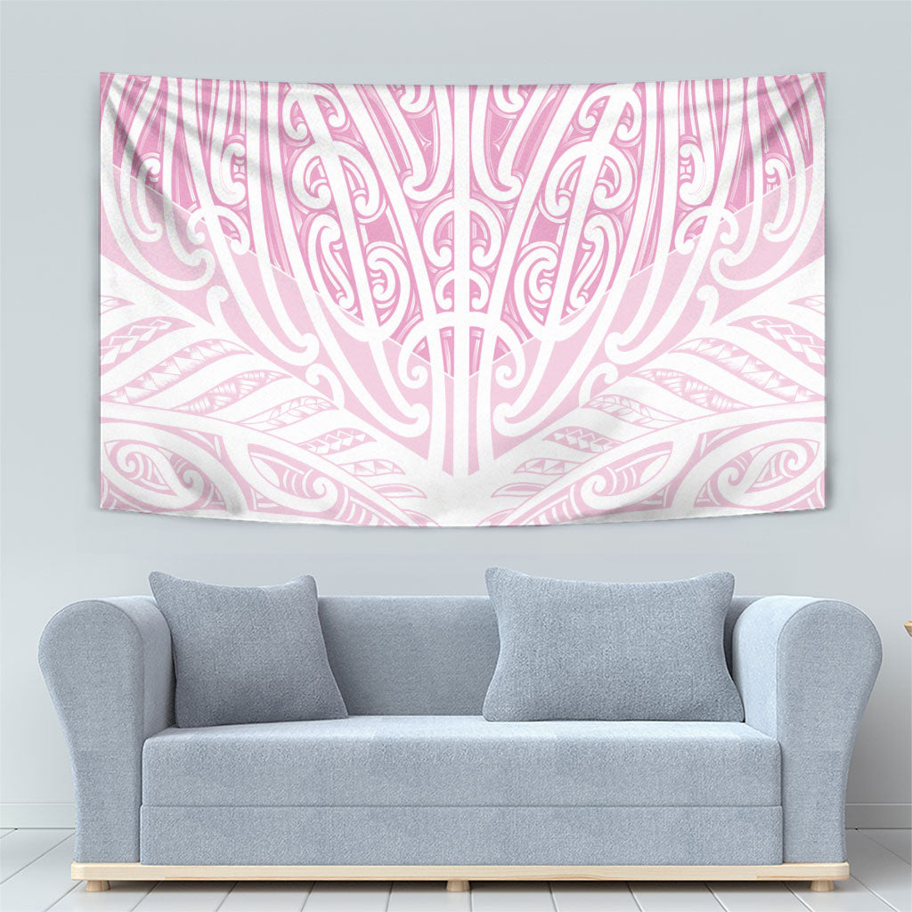Pink New Zealand Puhoro Maori Tattoo Tapestry