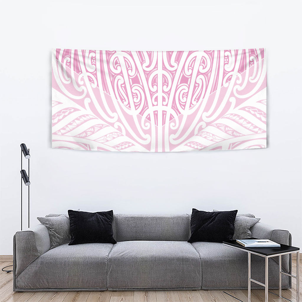 Pink New Zealand Puhoro Maori Tattoo Tapestry