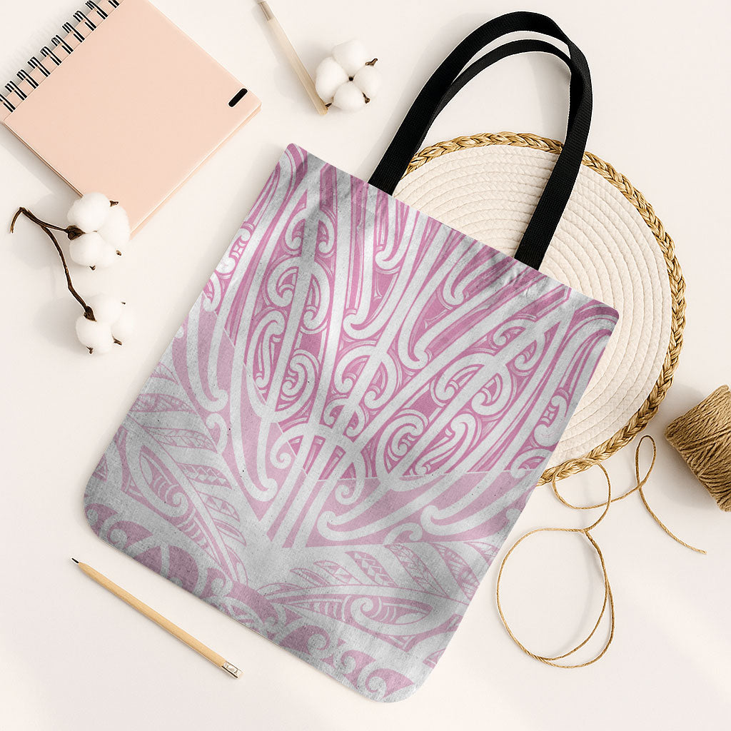 Pink New Zealand Puhoro Maori Tattoo Tote Bag