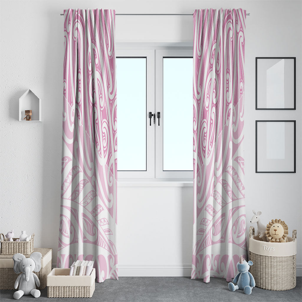 Pink New Zealand Puhoro Maori Tattoo Window Curtain