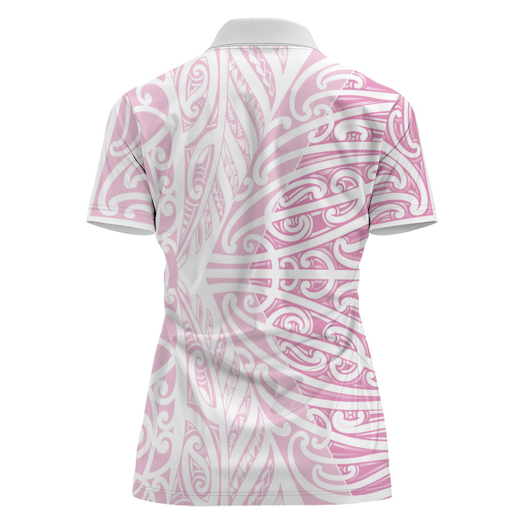 Pink New Zealand Puhoro Maori Tattoo Women Polo Shirt