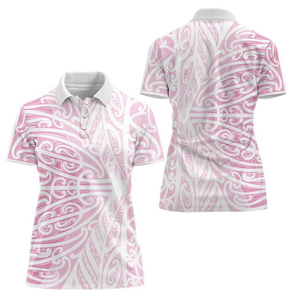 Pink New Zealand Puhoro Maori Tattoo Women Polo Shirt