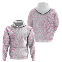 Pink New Zealand Puhoro Maori Tattoo Zip Hoodie