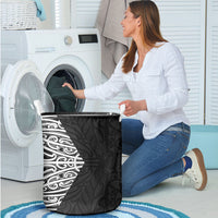 Black New Zealand Puhoro Maori Tattoo Laundry Basket