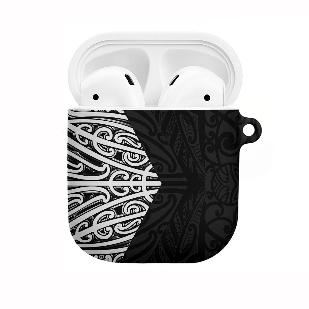 Black New Zealand Puhoro Maori Tattoo AirPods Case LT14 Black - Polynesian Pride