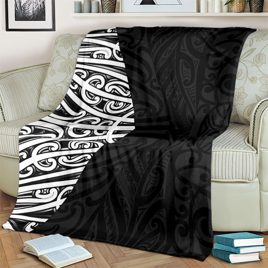 Black New Zealand Puhoro Maori Tattoo Blanket